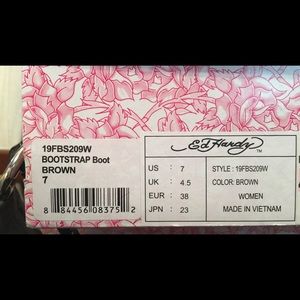 Old original Ed Hardy boots, size 7. NEVER worn.